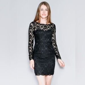 BCBG MaxAzria Black Lace Arlena Mini Dress Size 0